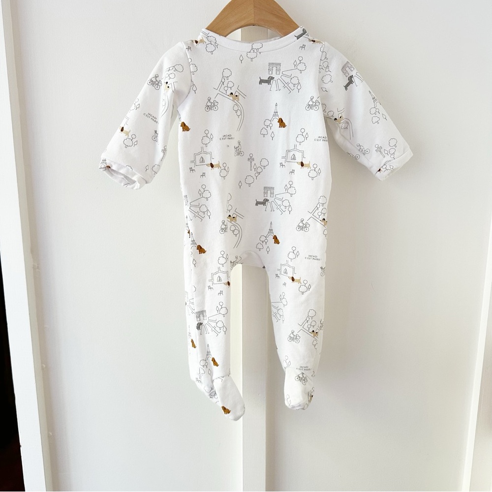 JACADI white Paris dog footie